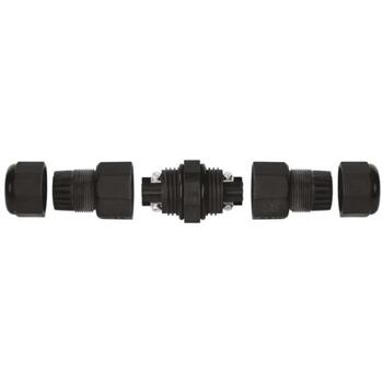 Emos Пластиковый кабельный соединитель ZS9010, 30A, 250V, IP68, черный, PA66, 0 адаптеров, защита от мерцания, защита IK08 (ZS9010)