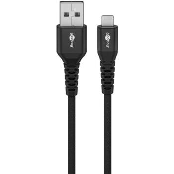 Goobay | Lightning USB-A Supersoft Textile Cable with Metal Plugs | 74504 (74504)
