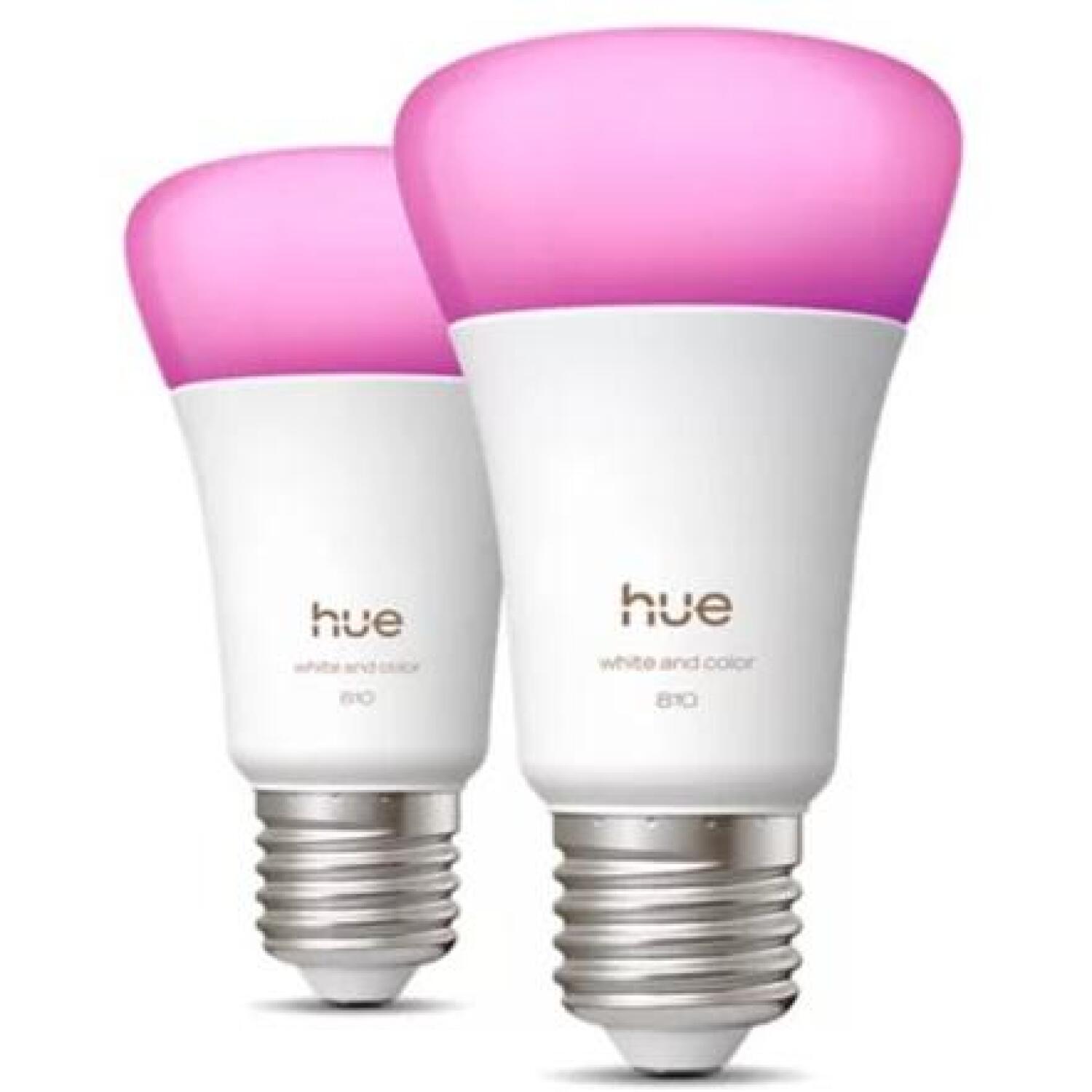 Philips Hue умная лампа WCA 810 A60 2P EU 8720169364363, E27, 6Вт, 810лм, 1000-20000К, LED, Bluetooth и Zigbee, 2 шт (8720169364363)
