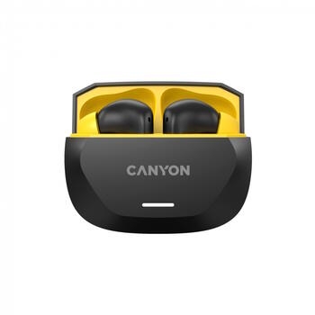 CANYON HEXAGON 7 TWS беспроводные наушники для музыки и звонков ANC ENC Bluetooth 5.4 wireless charging CNS-TWS7BY чёрный жёлтый (CNS-TWS7BY)