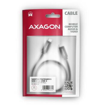 Axagon кабель USB-C к USB-C BUCM2-CM30AB 3м 240Вт 5А черный, 2 разъема (BUCM2-CM30AB)