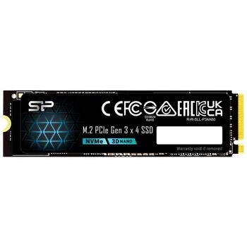Silicon Power P34A60 SP128GBP34A60M28, 128ГБ, M.2 PCIe Gen 3x4, 1800МБ/с, 600МБ/с, NVMe 1.3, ECC, 3D NAND (SP128GBP34A60M28)