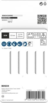 5 figūrzāģa asmeņi T 118 GFS Basic for Inox, Figūrzāģiem PRO STAINLESS STEEL T118GFS FIGŪRZĀĢA ASMENS, 2608636496, BOSCH (2608636496)