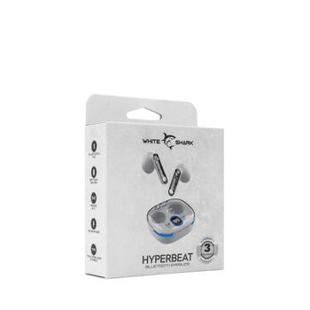 White Shark Bezvadu austiņas GEB-TWS37 HYPERBEAT-W, 13mm, 32Ω, 102dB, Bluetooth 5.3, 4h, Type-C, JL6983 (HYPERBEAT-W)