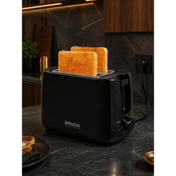 Brock BT 1007 BK тостер, 2 ломтика, 700 Вт, черный, металл/пластик, автоотключение, регулировка поджаривания (BT 1007 BK)