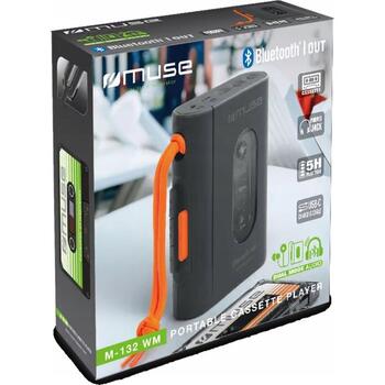 Muse портативный кассетный плеер M-132 WM, Bluetooth, USB, 1600 мАч, 5 ч, механический, черный (M-132 WM)