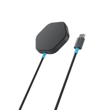 Bezvadu lādētājs ar 30 W maksimālo jaudu un HEXAGON dizainu Wireless Charger HEXAGON 110 Tumši Pelēks Zils CNS-WCS110 CANYON (CNS-WCS110)