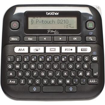 Brother PT-D210VP принтер этикеток PTD210VPZW1, 20 мм/с, 180 dpi, 2 линии печати, 14 шрифтов, черный (PTD210VPZW1)