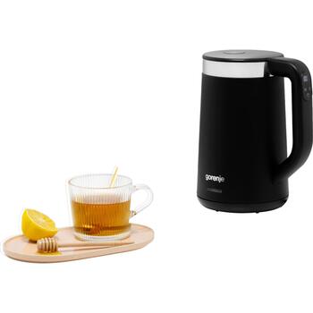 Gorenje Чайник K17TRDW, 2200 W, 1.7 L, Пластик/Металл, 360° поворотная база, Черный (K17TRDW)