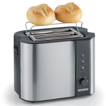 Severin AT 2589 tosteris, 800W, 2 šķēles, nerūsējošs tērauds, elektroniska brūnuma kontrole, atkarsēšana, atcelšanas poga (2589)