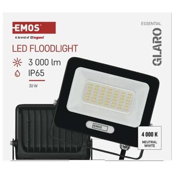 Emos LED прожектор GLARO ZS2234B, 30 W, 3000 lm, IP65, нейтральный белый, алюминий, 120°, 20 000 ч (ZS2234B)