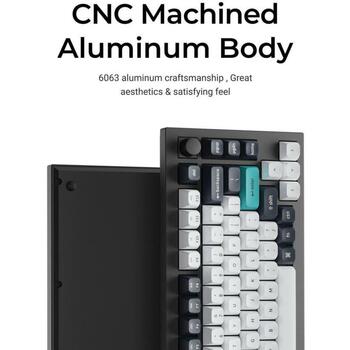 Keychron Клавиатура Q1M-M4 RGB, 81 клавиша, 2.4 GHz, Bluetooth 5.1, механические переключатели, PBT клавиши, 1000 Гц, черный (Q1M-M4)