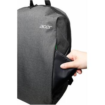 Рюкзак для ноутбука Acer GP.BAG11.034, 39,6см, полиэстер, серый, 2 отделения, влагостойкий, устойчивый к царапинам, молния (GP.BAG11.034)