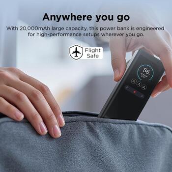Lenovo 40AL140WWW 140W умный power bank для ноутбука, 20000mAh, Li-Ion, 2xUSB-C, 1xUSB-A, 5A, 28V, дисплей, черный (40AL140WWW)