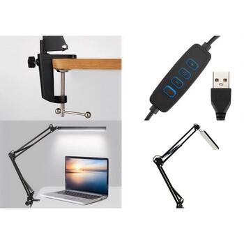 Media-Tech MT224 Flex pieskrūvējama LED galda lampa, 5.6W, 3000-6500K, IP20, melna (MT224)