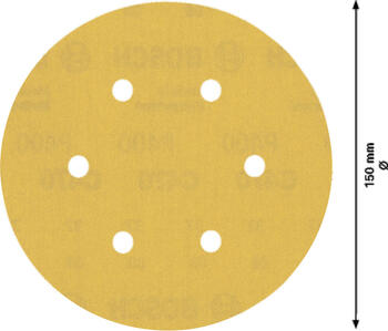 C470 smilšpapīra diski, 150 mm, G400, 5 gab., ātrai krāsas un koka slīpēšanai, 2608900821, BOSCH (2608900821)