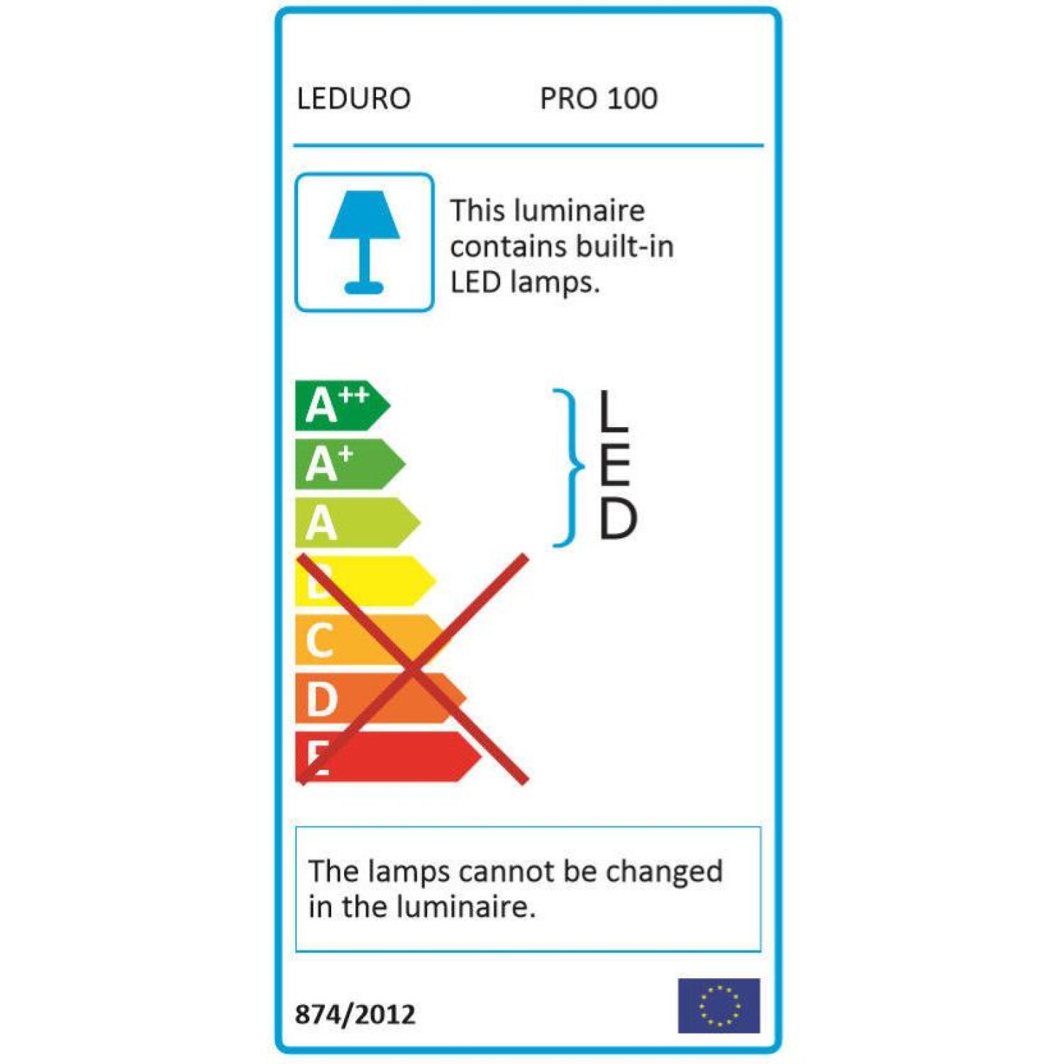 Leduro светодиодный прожектор 46601, 100W, 12000lm, 4500K, 100°, IP65, AC 85-265V, 25000h, A++, черный (46601)