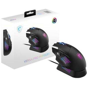 Msi USB datorpele VERSA PRO WIRELESS + MOUSE DOCK PRO, 26000 DPI, 15 pogas, 450mAh, 80h akumulatora darbības laiks (VERSA PRO WIRELESS PLUS MOUSE DOCK PRO)