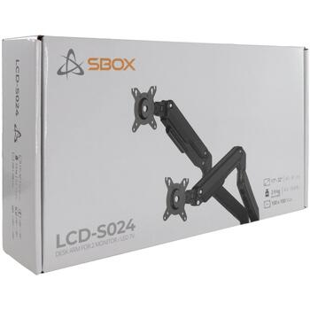 Sbox Крепление для монитора LCD-S024-3, 2 экрана, 2-9 кг на экран, 75x75-100x100, регулировка высоты, 45.1 см (LCD-S024-3)