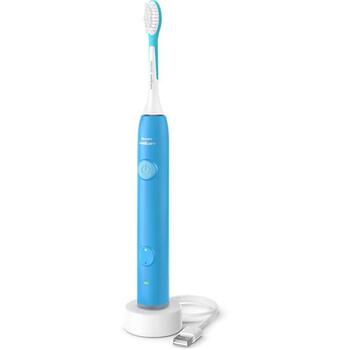 Philips Sonicare детская зубная щетка HX6600/12, синяя, Bluetooth, 21 день, Li-Ion, 100-240V, щадящий и особо щадящий режимы (HX6600/12)