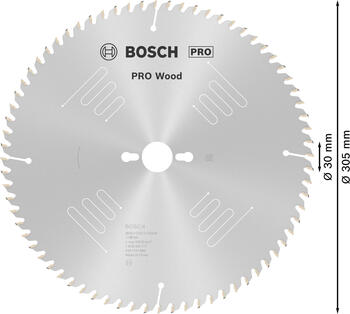 Ripzāģa disks Optiline Wood 305x30x3,2mm Z72, Galda zāģiem PRO WOOD RIPZĀĢA ASMENS, 2608641771, BOSCH (2608641771)