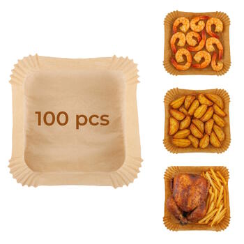 Universālas apaļas cepšanas papīra formas gaisa friteriem 100 gab 16×16×4.5 cm AD6731 Adler (AD 6731)