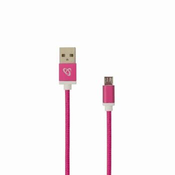 Sbox USB кабель USB-10315P, 1,5 м, 2.0, USB A, Micro-USB B, мужской, прямой, 480 Мбит/с, розовый (USB-10315P)