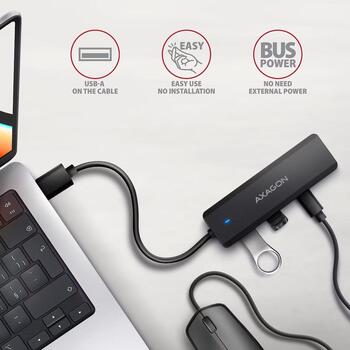 HUE-C2A HUB 4-portowy 5gbps 2x USB-A 2x USB-C, USB-C power in, kabel Type-A 19cm (HUE-C2A)