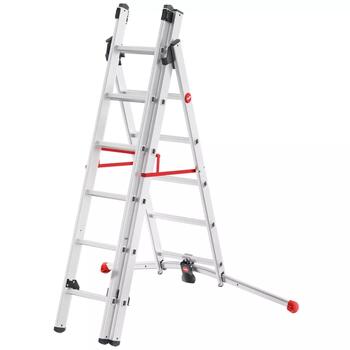 Hailo S100 ProfiLOT 039306507, kombinējamās kāpnes, alumīnijs, 2x6+1x5 pakāpieni, 150kg, 470cm, LOT sistēma (039306507)