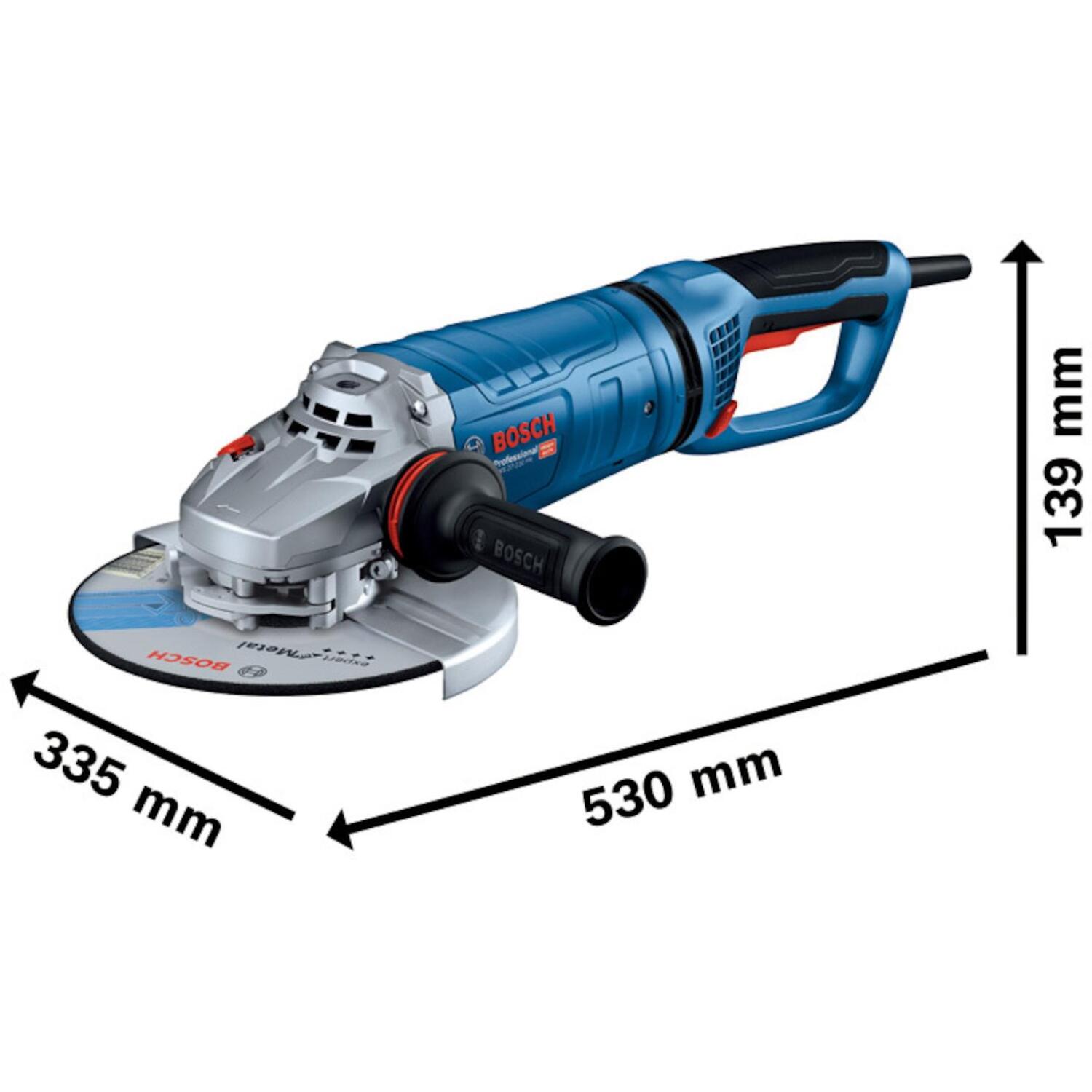 Bosch GWS 27-230 PR 06018C7100, 2700 Вт, 230 мм, M14, 6500 об/мин, KickBack Control, Vibration Control, выключатель PROtection (06018C7100)