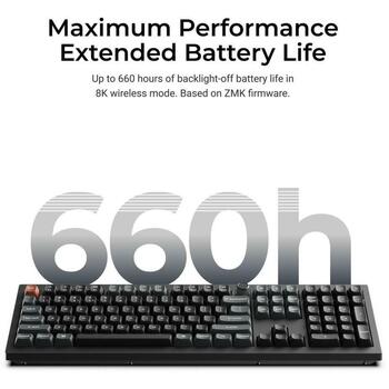 Keychron V6 Ultra 8K беспроводная механическая клавиатура 100% 2.4GHz Bluetooth 5.3 USB-C 8000Гц Hot-Swap RGB черная V6U-D4 (V6U-D4)