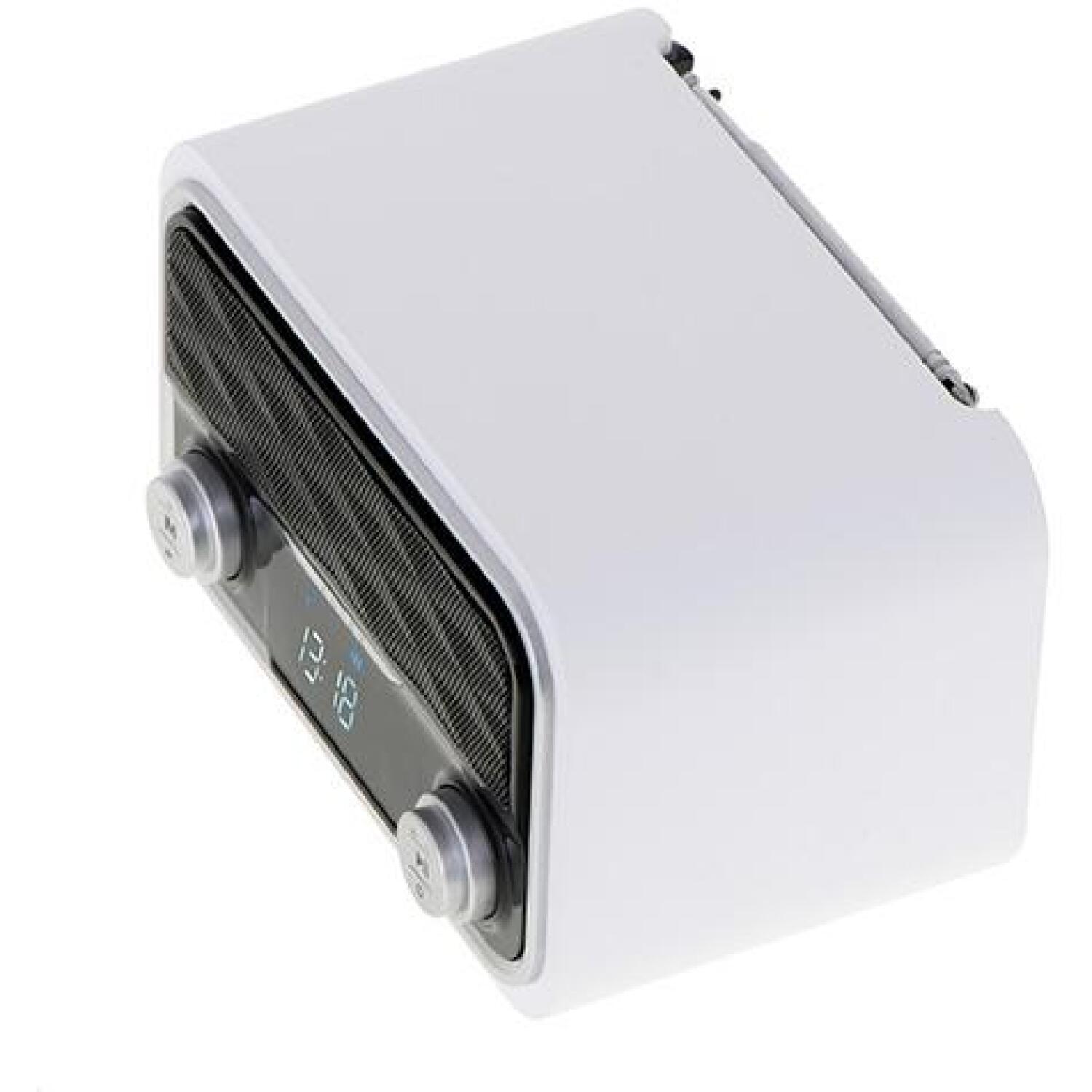 Adler Bluetooth радио AD 1185, 1800 мАч, FM 50 предустановленных станций, AUX, LCD дисплей, белый (AD 1185)
