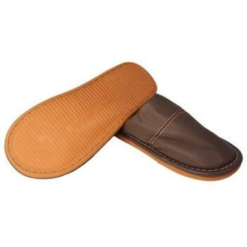 Besk Домашние тапочки 9140215, 42-43, кофейный коричневый, PU кожа, мягкая подкладка, без застежки (9140215)
