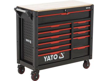 Yato инструментальный шкаф YT-09005, 1125x1000x480 мм, 12 ящиков, 45 кг, 4 колеса 125 мм, 2 с тормозами, центральный замок (YT-09005)