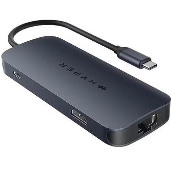 Hyper док-станция HyperDrive Next HD4004GL, 140W, 8 портов, USB-C 3.2 Gen 2, Thunderbolt 3, Thunderbolt 4, HDMI, RJ-45 (HD4004GL)