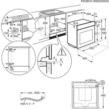 AEG OS6CB531AB cepeškrāsns, 71l, melna, 3500W, 220-240V, A+, termozonde, Wi-Fi, katalītiskā tīrīšana (OS6CB531AB)