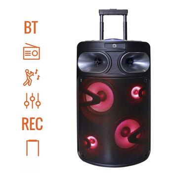Manta Караоке колонка SPK0803B140, 140W, Bluetooth, FM радио, AUX, USB, MicroSD, 4ч воспроизведения (SPK0803B140)