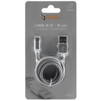 Sbox USB кабель IPH7-GR, 1,5 м, 2.0, 480 Mbit/c, USB A, Lightning, Серый, Мужской, Прямой, Блистер, 1 шт (IPH7-GR)