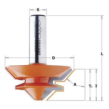 CMT Frēzes asmens TCT 955.504.11, D=50,8mm, I=22,2mm, S=12mm, L=60,3mm, A=45°, T1=9,5-19mm (955.504.11)