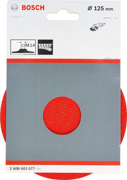 Gumijas slīpšķīvis D 125, Mazām leņķa slīpmašīnām PRO BACKING PAD, 2608601077, BOSCH (2608601077)