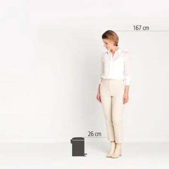 Brabantia NewIcon 113147 ведро с педалью, 3 л, 16,8 см, нержавеющая сталь, тихая крышка, защита от запахов (113147)