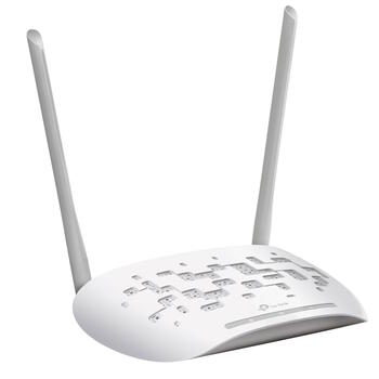 Bezvadu piekļuves punkts 802.11n 2.4 GHz TL-WA801N 300 Mbps 1×10/100 Mbps RJ45 2×omni antenas PoE in out Balta TP-Link (TL-WA801N)