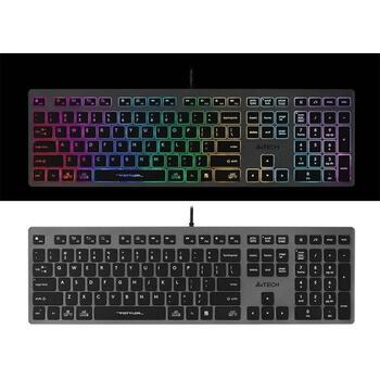A4Tech Клавиатура FStyler FX60H A4TKLA47126, 150м, 12 мультимедийных клавиш, неоновая подсветка, 2 USB порта (A4TKLA47126)