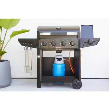 Barbecook Luca 412 газовый гриль для готовки на улице 4 горелки Grill Booster 3.8кВт боковая горелка чугунные решетки шкаф BC-GAS-3100 (BC-GAS-3100)