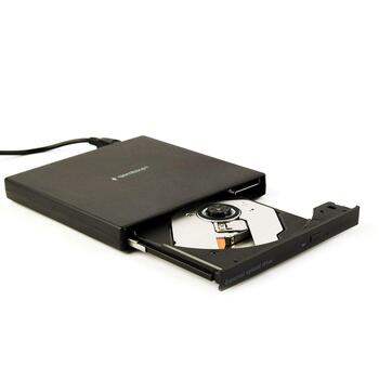 Gembird DVD-USB-04, внешний CD/DVD привод/записывающее устройство, USB 2.0, 24x скорость записи CD, 8x скорость записи DVD, черный (DVD-USB-04)