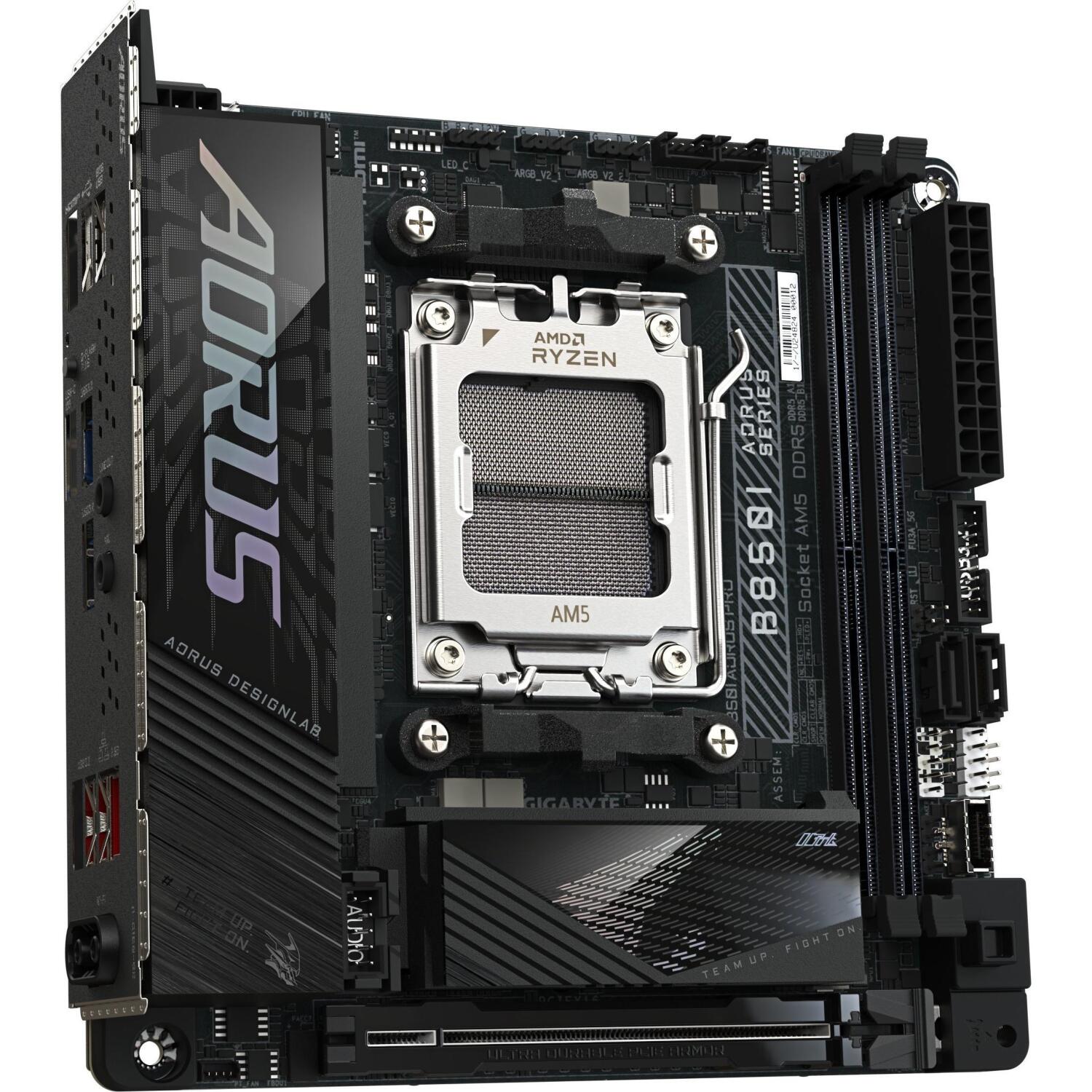 Gigabyte B850I AORUS PRO материнская плата, B850I AORUS PRO, 2.5GbE, 802.11a/b/g/n/ac/ax/be, Bluetooth 5.4, DDR5, 2xSATA, 2xM.2 (B850I AORUS PRO)
