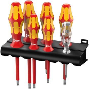 Wera 160 i/7 Rack VDE skrūvgriežu komplekts, 7 gab., 05006147001, 280x205 mm, IEC 60900, 1000 V, ergonomisks rokturis (05006147001)