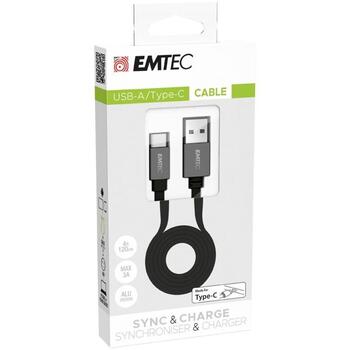 Emtec кабель USB-A к Type-C ECCHAT700TC, 1.2m, 3A, 60W, 10,000Mbit/s, быстрая зарядка (ECCHAT700TC)