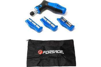 Forsage F-8148R24 leņķa reversais skrūvgriezis, 21 uzgalis, 24 priekšmeti, blisterī ar somu, CrV, 0.45kg (F-8148R24)