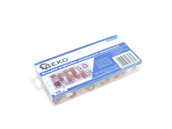 Geko paplāksnes G03612, 95gab, 7 izmēri, vara misiņa, blīvējums, šķirotājs (G03612)